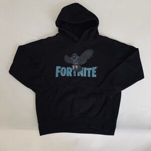 Fortnite Hoodie Sweatshirt Raven Wings Black Unisex Youth Logo Pullover Gamer